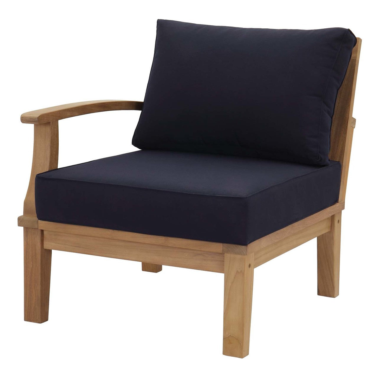 Marina 2 Piece Outdoor Patio Teak Set, Wood, Navy Blue Natural 13335