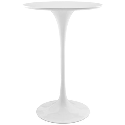 Lippa 28Inches Bar Table, White, Metal