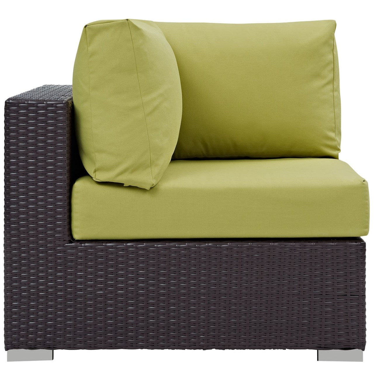 Convene Outdoor Patio Corner, Green, Rattan 9676