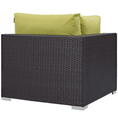 Convene Outdoor Patio Corner, Green, Rattan 9676