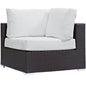 Convene Outdoor Patio Corner, White, Rattan 9679