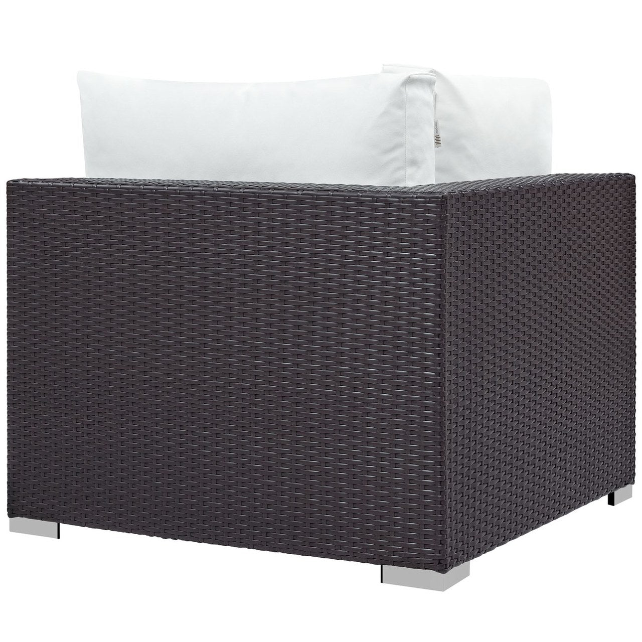 Convene Outdoor Patio Corner, White, Rattan 9679