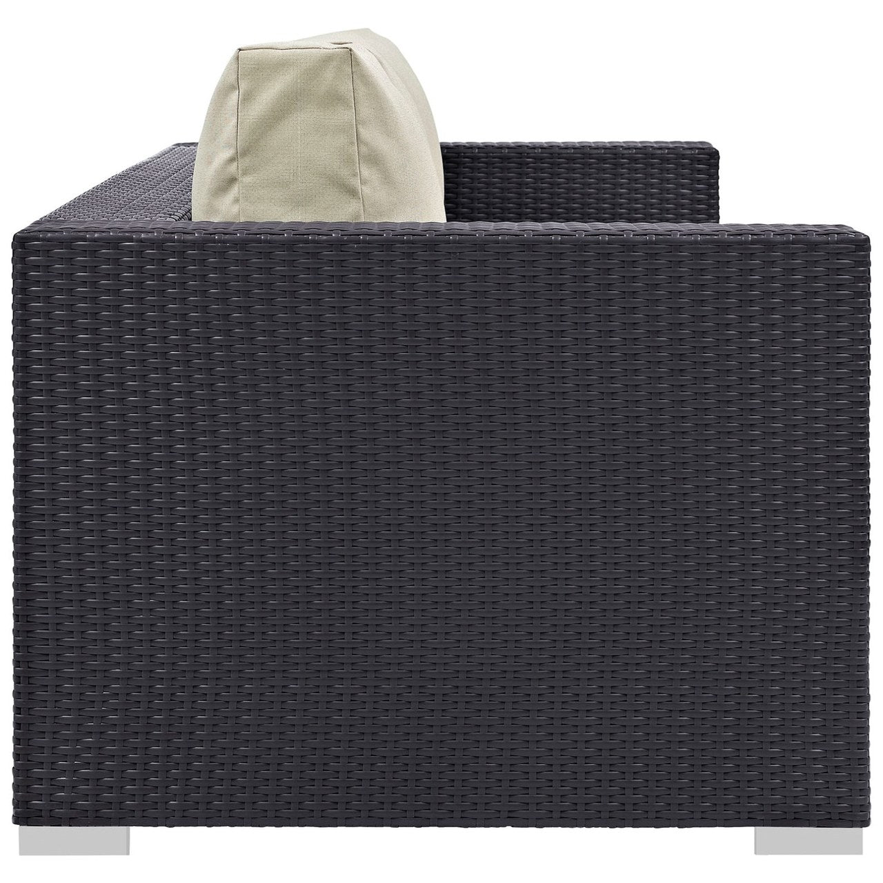 Convene Outdoor Patio Sofa, Beige, Rattan 9701