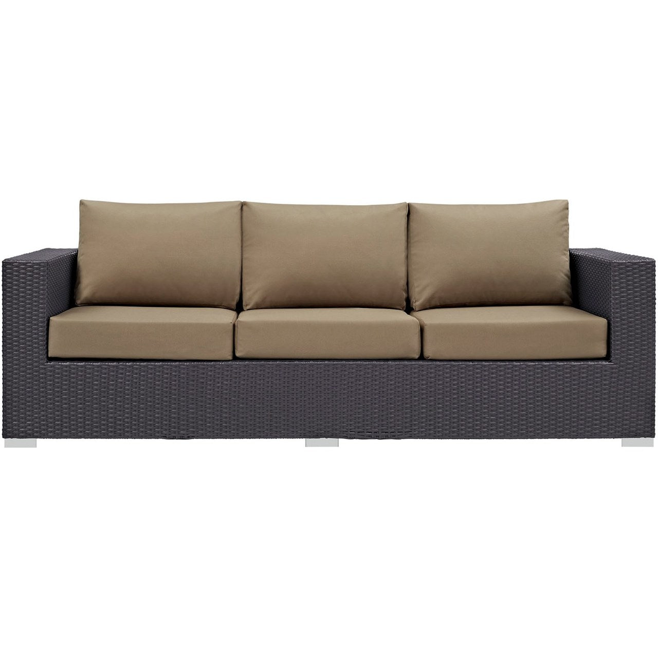 Convene Outdoor Patio Sofa, Brown, Rattan 9702