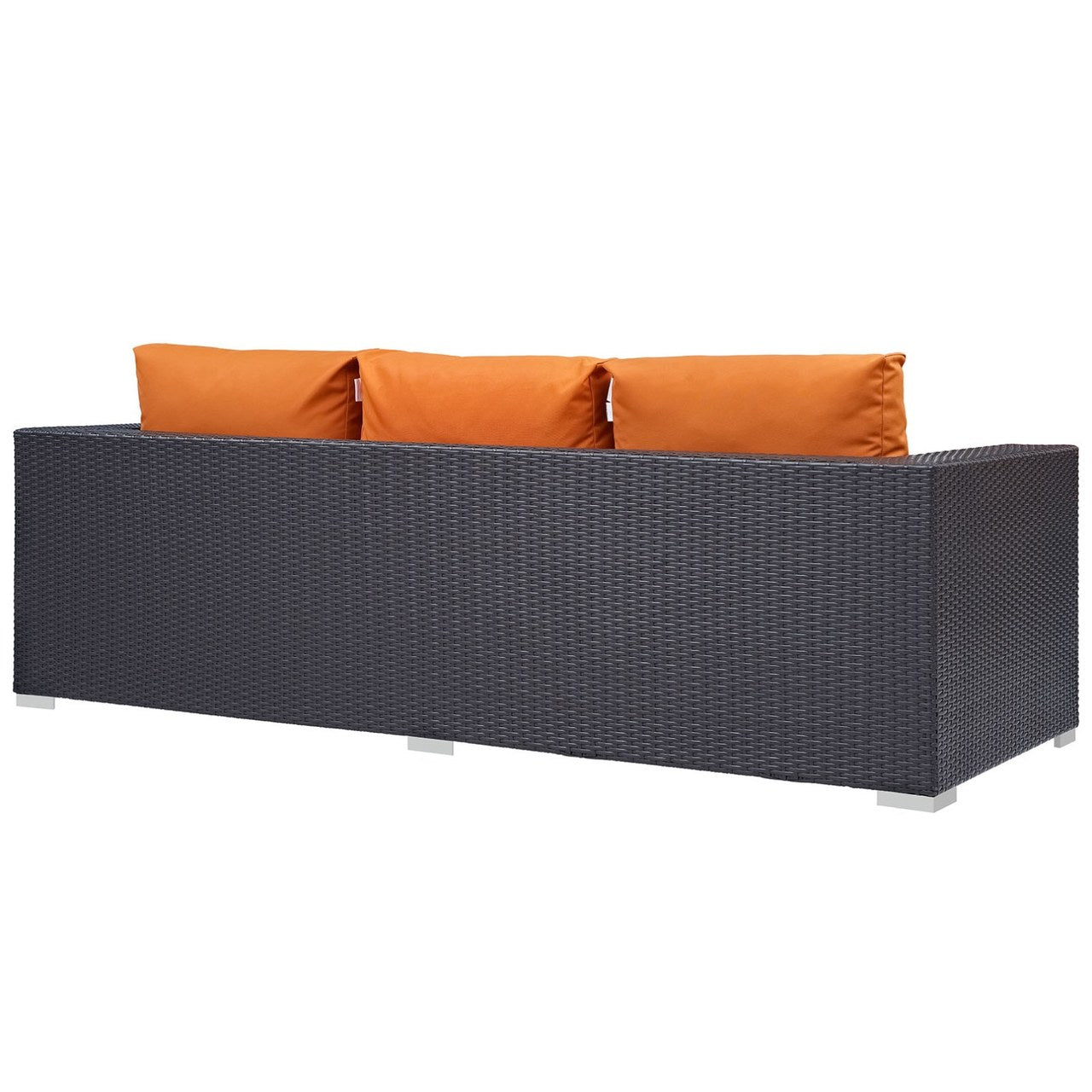 Convene Outdoor Patio Sofa, Orange, Rattan 9703