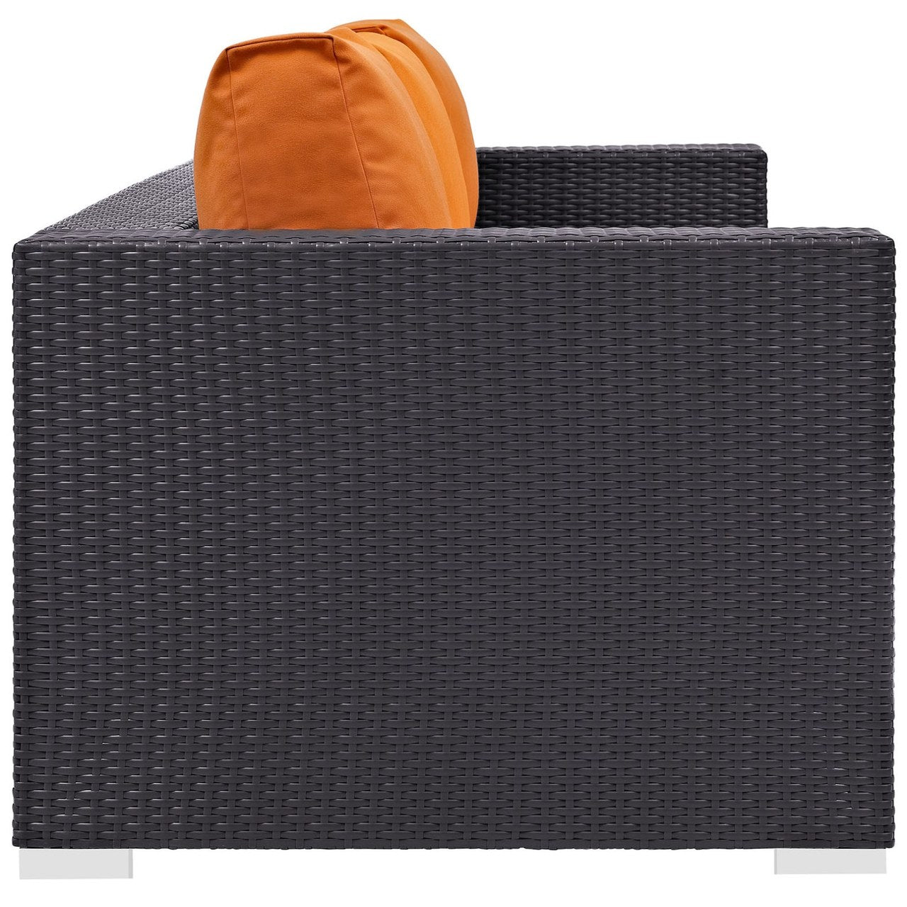 Convene Outdoor Patio Sofa, Orange, Rattan 9703
