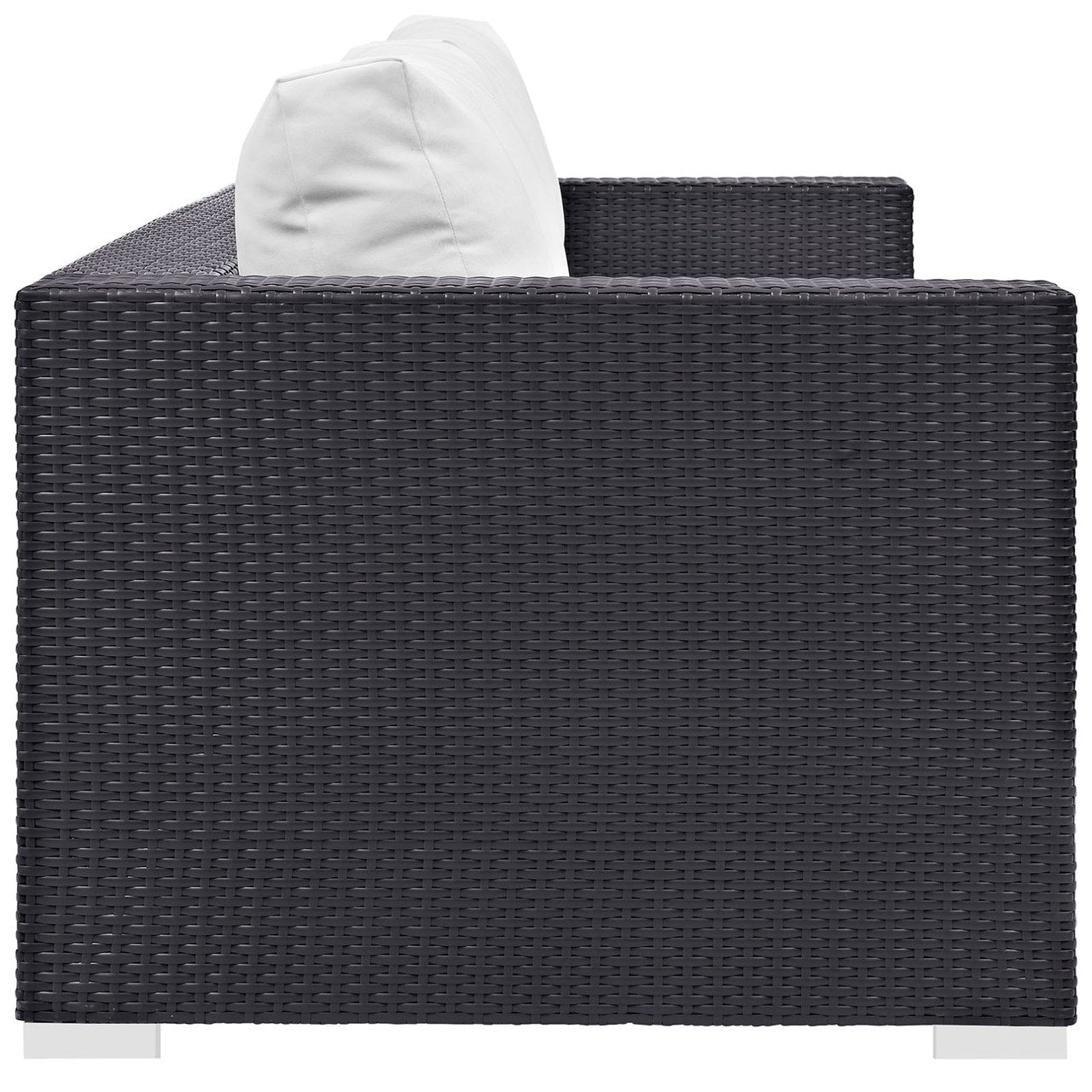 Convene Outdoor Patio Sofa, White, Rattan 9707