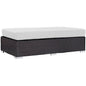 Convene Outdoor Patio Fabric Rectangle Ottoman, White, Rattan 9728
