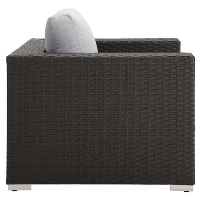 Sojourn Outdoor Patio Sunbrella® Armchair, Sunbrella Rattan Wicker, Grey Gray 13338