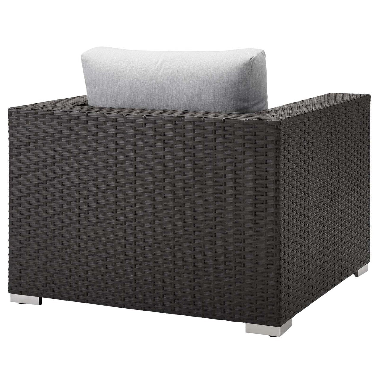Sojourn Outdoor Patio Sunbrella® Armchair, Sunbrella Rattan Wicker, Grey Gray 13338