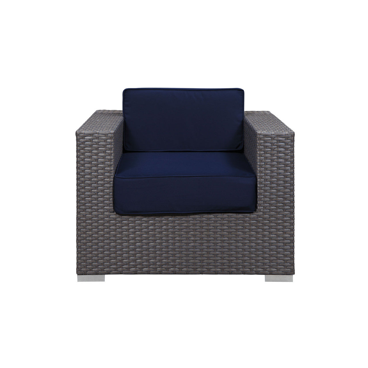 Sojourn Outdoor Patio Armchair, Navy, Fabric, Synthetic Rattan
