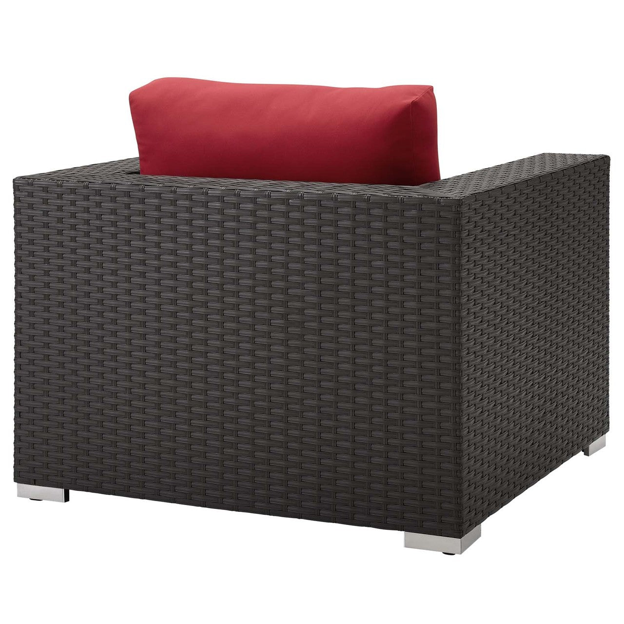 Sojourn Outdoor Patio Sunbrella® Armchair, Sunbrella Rattan Wicker, Red 13339