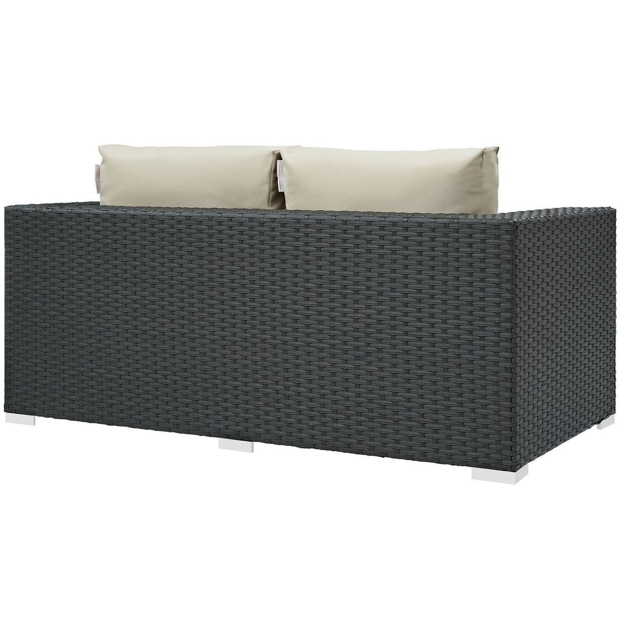 Sojourn Outdoor Patio Sunbrella Loveseat, Beige, Rattan 9731