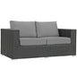 Sojourn Outdoor Patio Sunbrella® Loveseat, Sunbrella Rattan Wicker, Grey Gray 13340