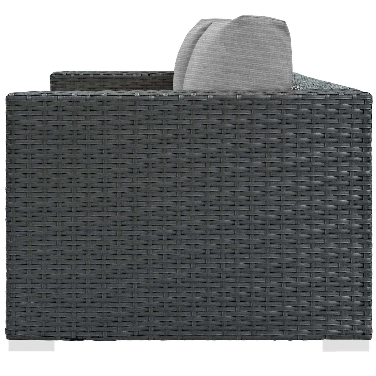 Sojourn Outdoor Patio Sunbrella® Loveseat, Sunbrella Rattan Wicker, Grey Gray 13340