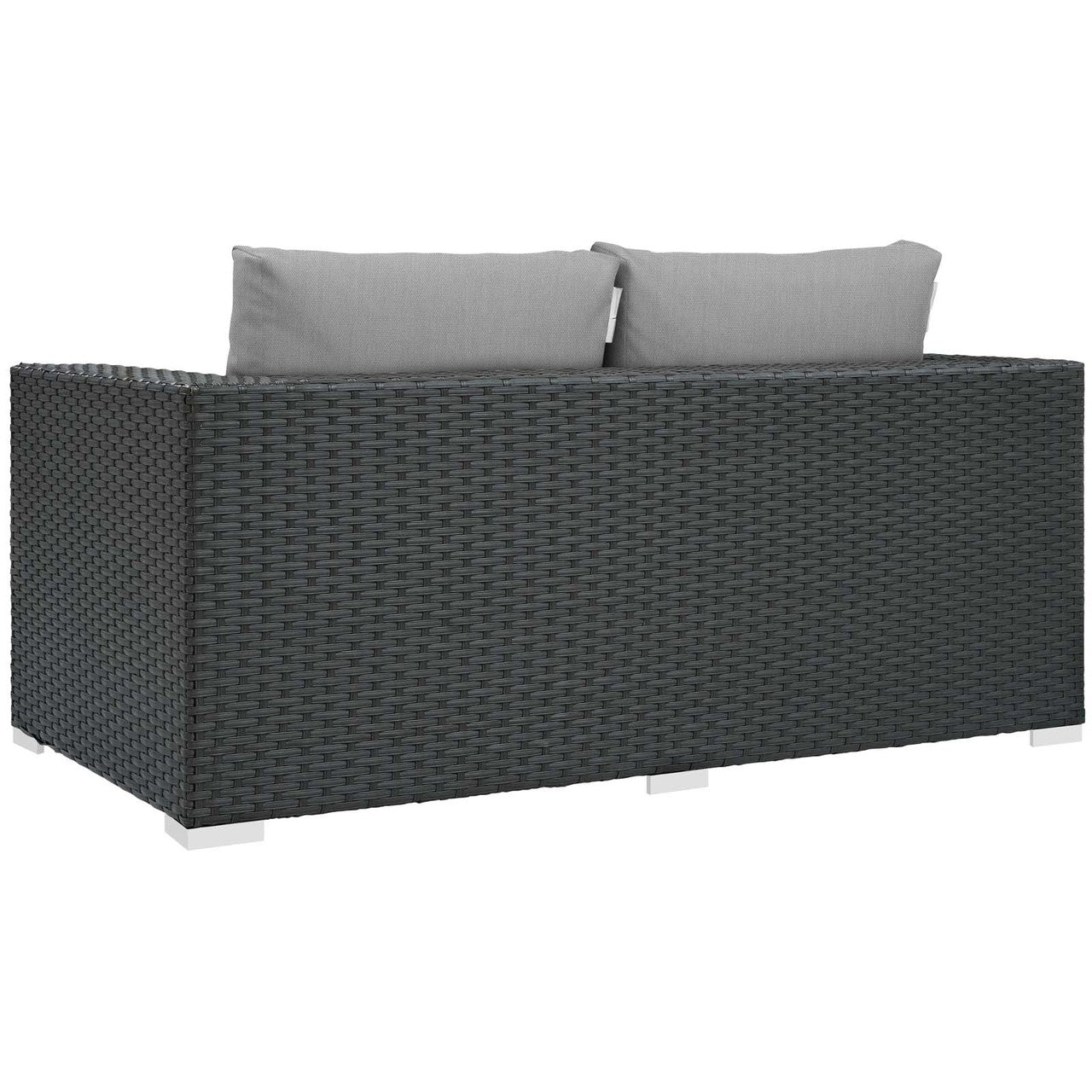 Sojourn Outdoor Patio Sunbrella® Loveseat, Sunbrella Rattan Wicker, Grey Gray 13340