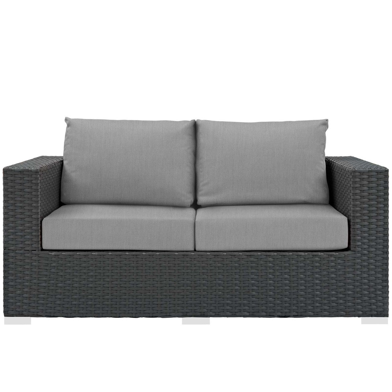 Sojourn Outdoor Patio Sunbrella® Loveseat, Sunbrella Rattan Wicker, Grey Gray 13340