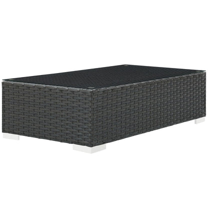 Sojourn Outdoor Patio Coffee Table, Brown, Rattan 9734