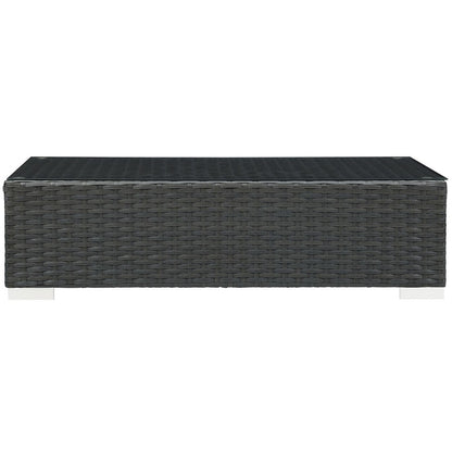 Sojourn Outdoor Patio Coffee Table, Brown, Rattan 9734