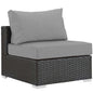 Sojourn Outdoor Patio Fabric Sunbrella® Armless, Sunbrella Rattan Wicker, Grey Gray 13342