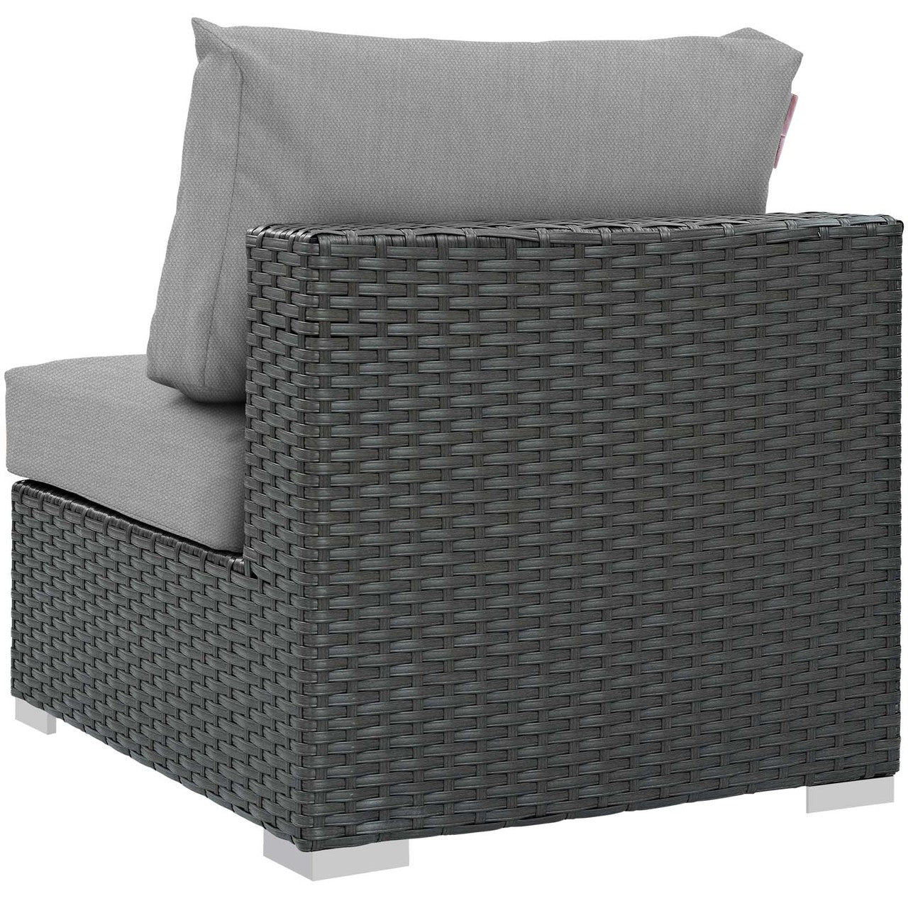 Sojourn Outdoor Patio Fabric Sunbrella® Armless, Sunbrella Rattan Wicker, Grey Gray 13342
