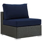 Sojourn Outdoor Patio Fabric Sunbrella Armless, Navy, Rattan 9737