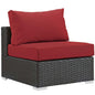 Sojourn Outdoor Patio Fabric Sunbrella® Armless, Sunbrella Rattan Wicker, Red 13343