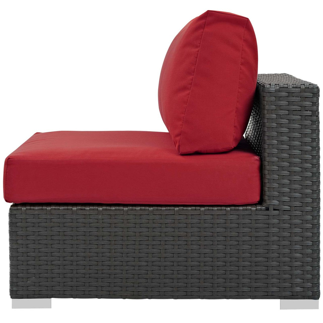 Sojourn Outdoor Patio Fabric Sunbrella® Armless, Sunbrella Rattan Wicker, Red 13343