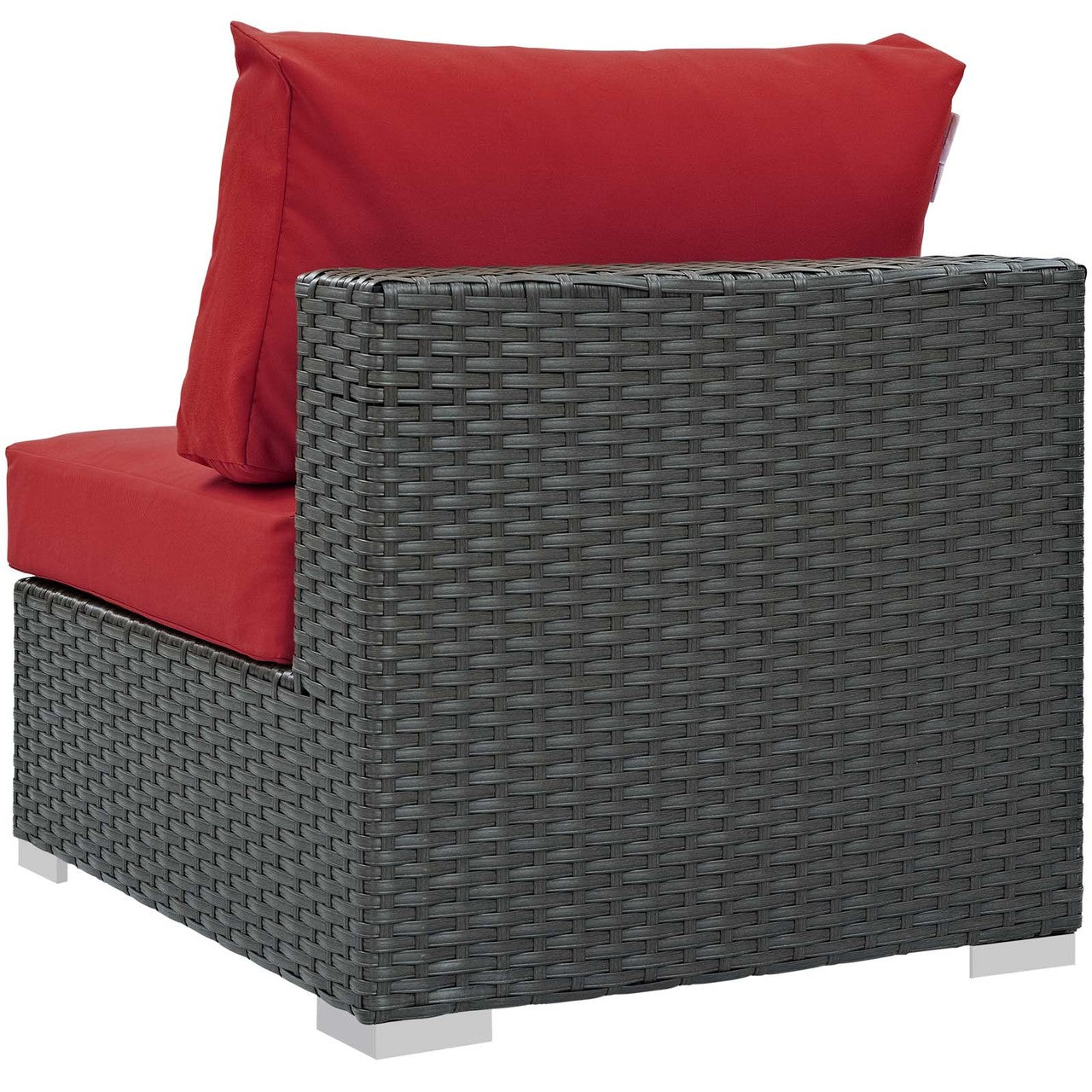 Sojourn Outdoor Patio Fabric Sunbrella® Armless, Sunbrella Rattan Wicker, Red 13343