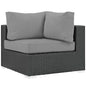 Sojourn Outdoor Patio Sunbrella® Corner, Sunbrella Rattan Wicker, Grey Gray 13346