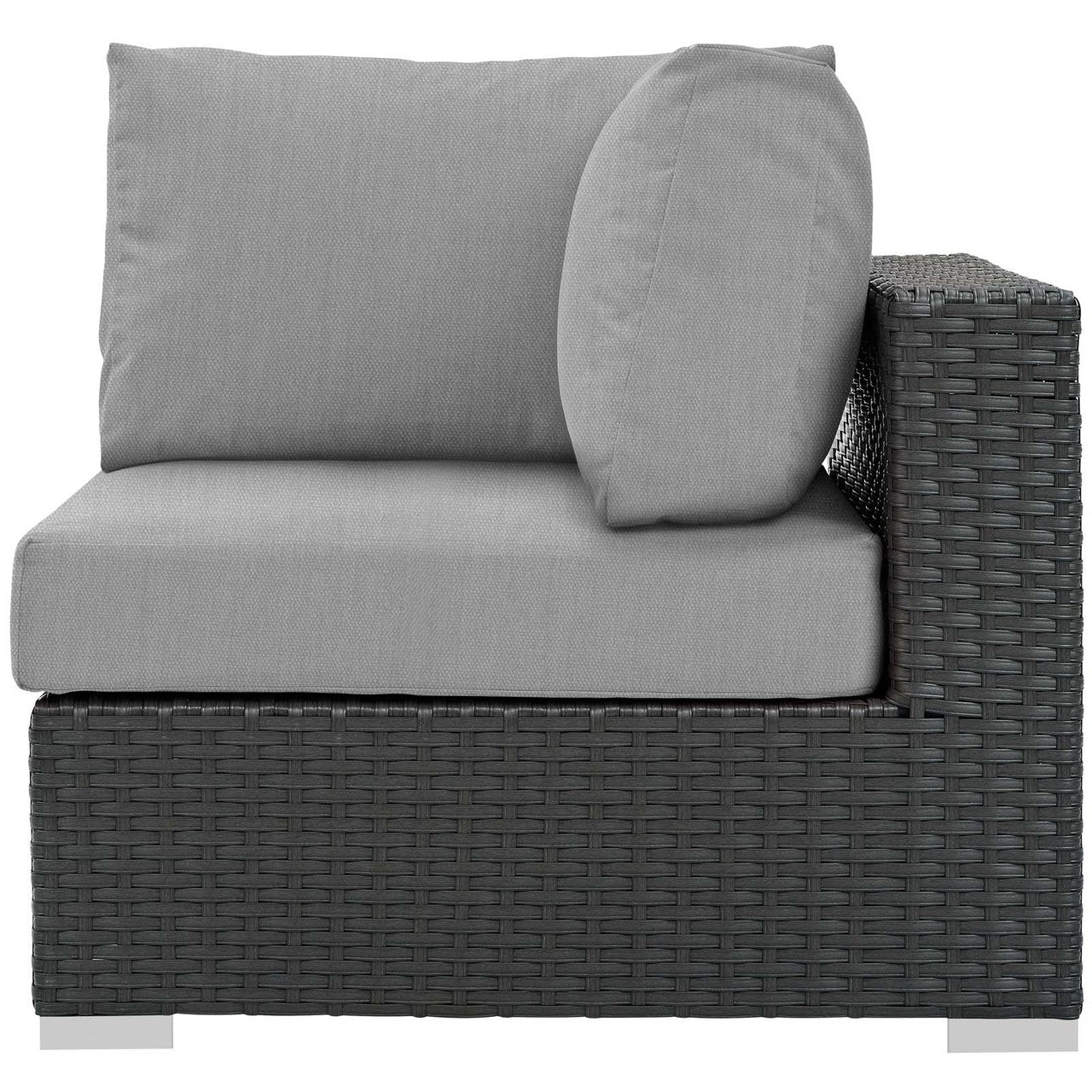 Sojourn Outdoor Patio Sunbrella® Corner, Sunbrella Rattan Wicker, Grey Gray 13346