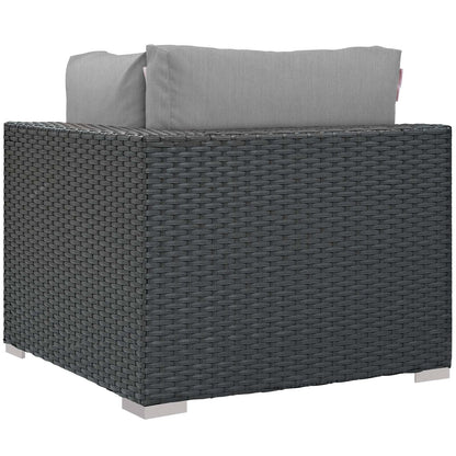 Sojourn Outdoor Patio Sunbrella® Corner, Sunbrella Rattan Wicker, Grey Gray 13346