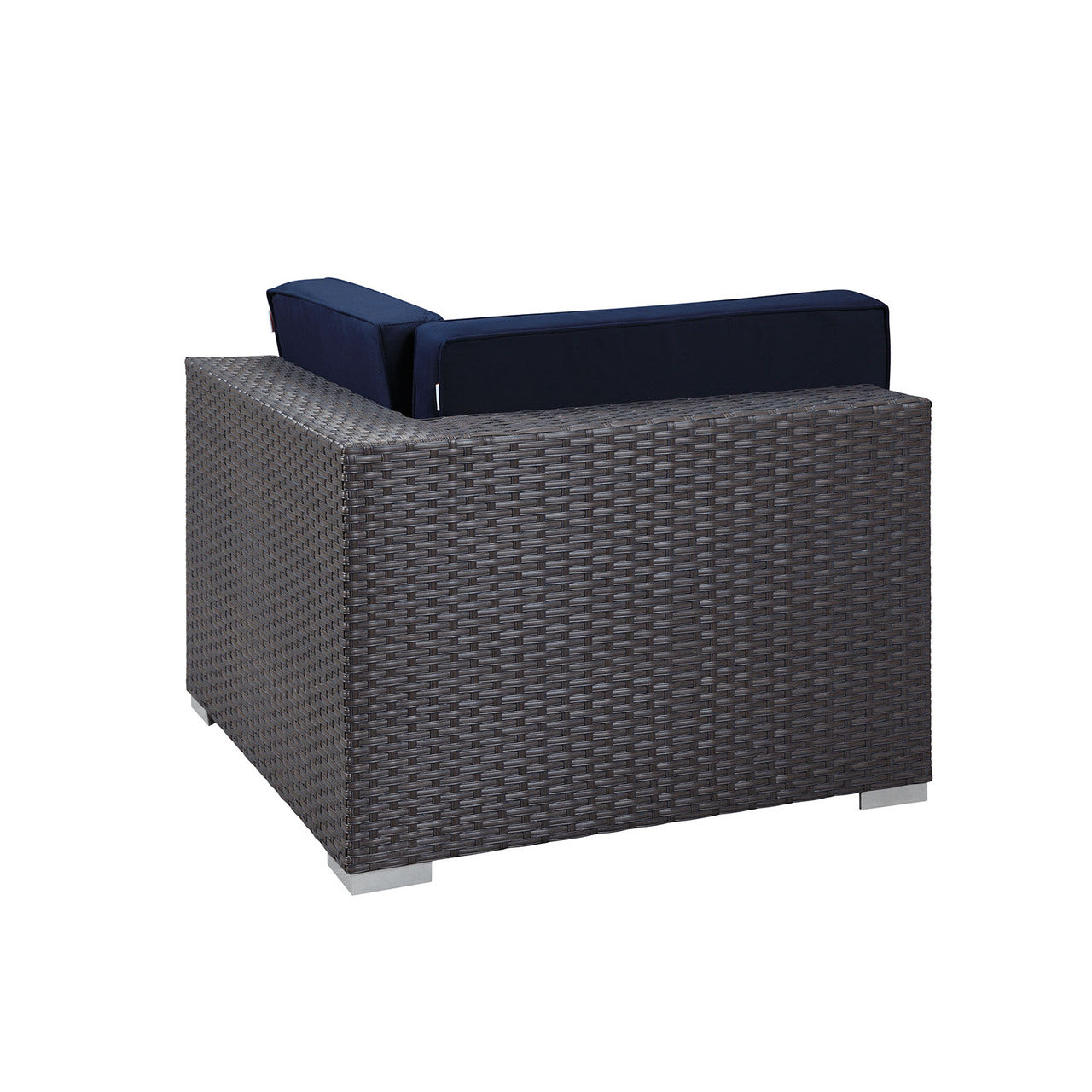 Sojourn Outdoor Patio Corner, Navy, Fabric, Synthetic Rattan