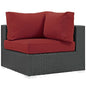 Sojourn Outdoor Patio Sunbrella® Corner, Sunbrella Rattan Wicker, Red 13347