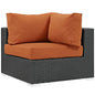 Sojourn Outdoor Patio Sunbrella Corner, Orange, Rattan 9742