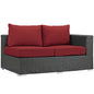 Sojourn Outdoor Patio Sunbrella® Right Arm Loveseat, Sunbrella Rattan Wicker, Red 13349