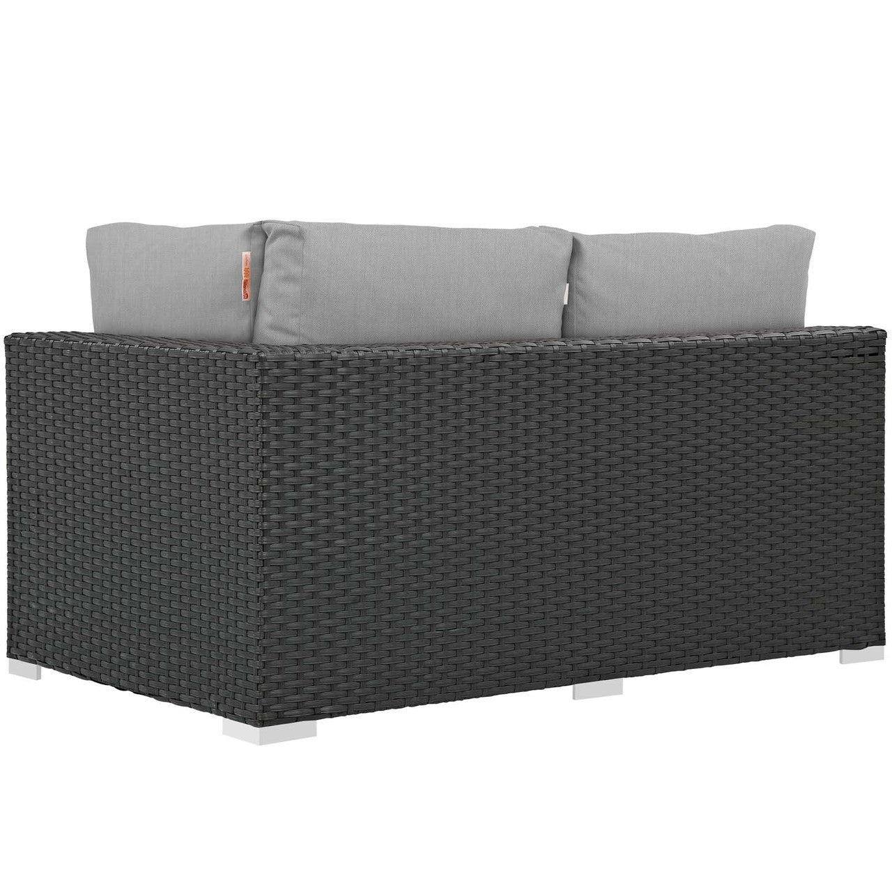 Sojourn Outdoor Patio Sunbrella® Left Arm Loveseat, Sunbrella Rattan Wicker, Grey Gray 13350