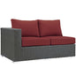 Sojourn Outdoor Patio Sunbrella® Left Arm Loveseat, Sunbrella Rattan Wicker, Red 13351