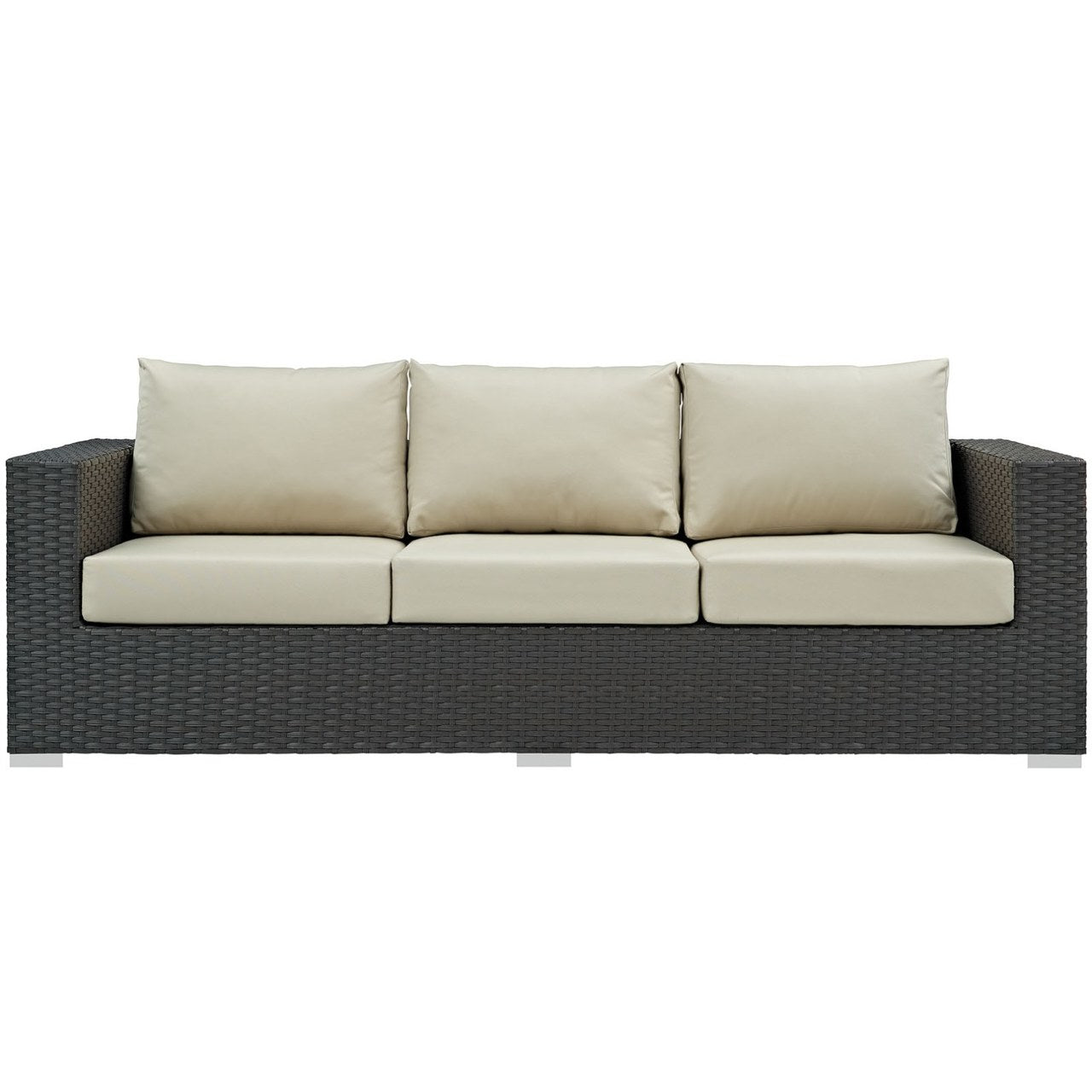 Sojourn Outdoor Patio Sunbrella Sofa, Beige, Rattan 9752