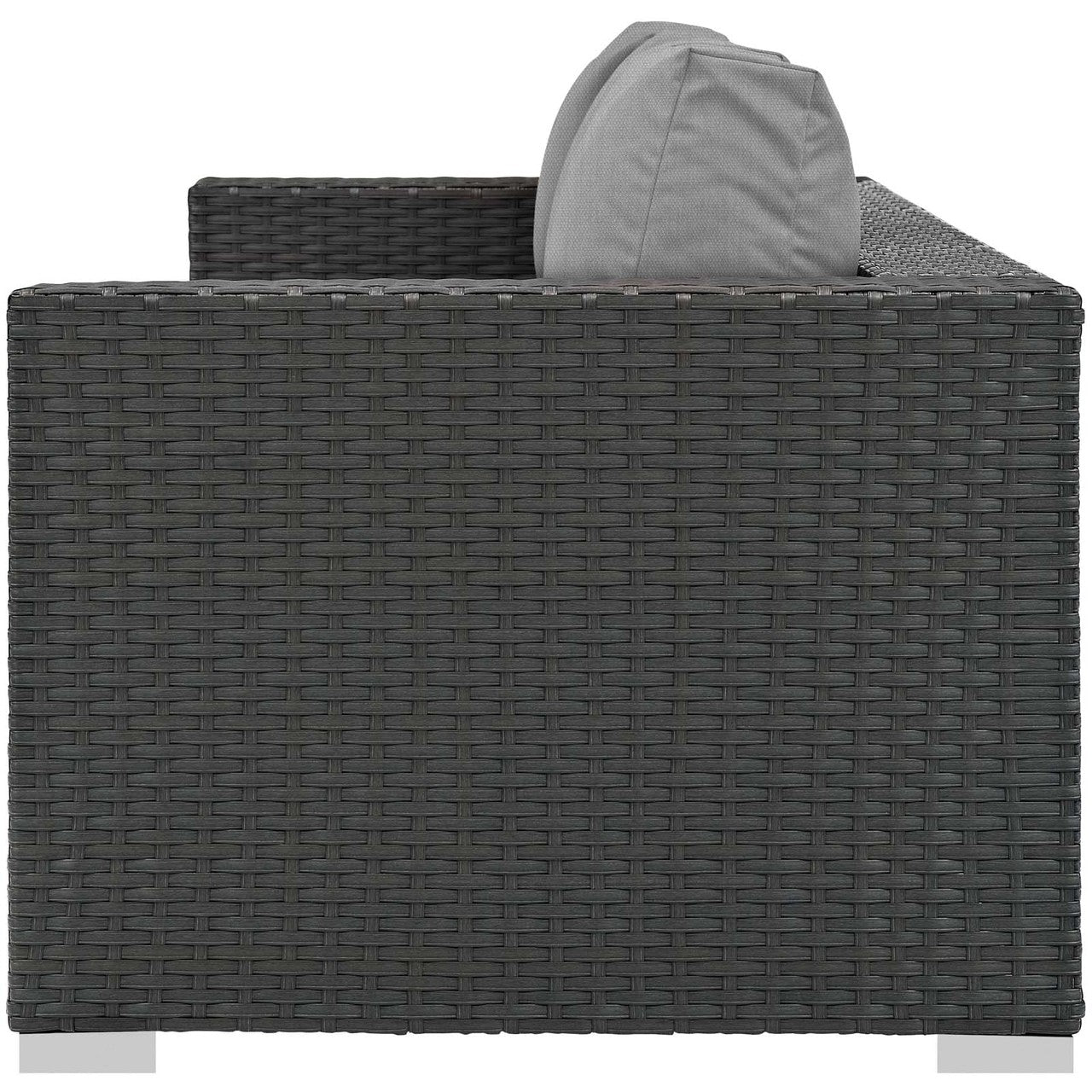 Sojourn Outdoor Patio Sunbrella® Sofa, Sunbrella Rattan Wicker, Grey Gray 13352