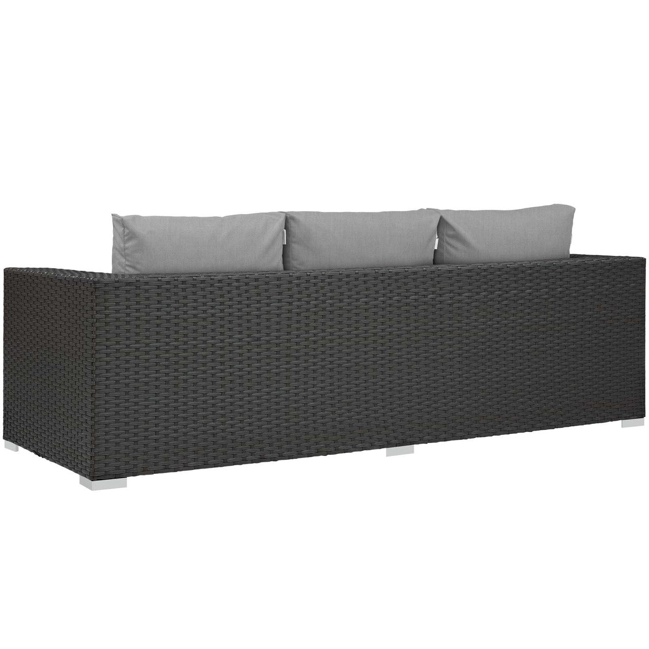 Sojourn Outdoor Patio Sunbrella® Sofa, Sunbrella Rattan Wicker, Grey Gray 13352