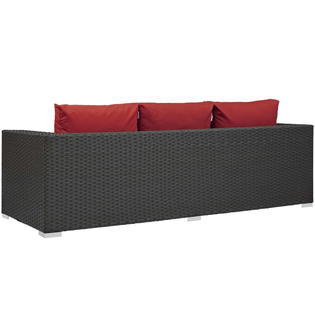 Sojourn Outdoor Patio Sunbrella® Sofa, Sunbrella Rattan Wicker, Red 13353