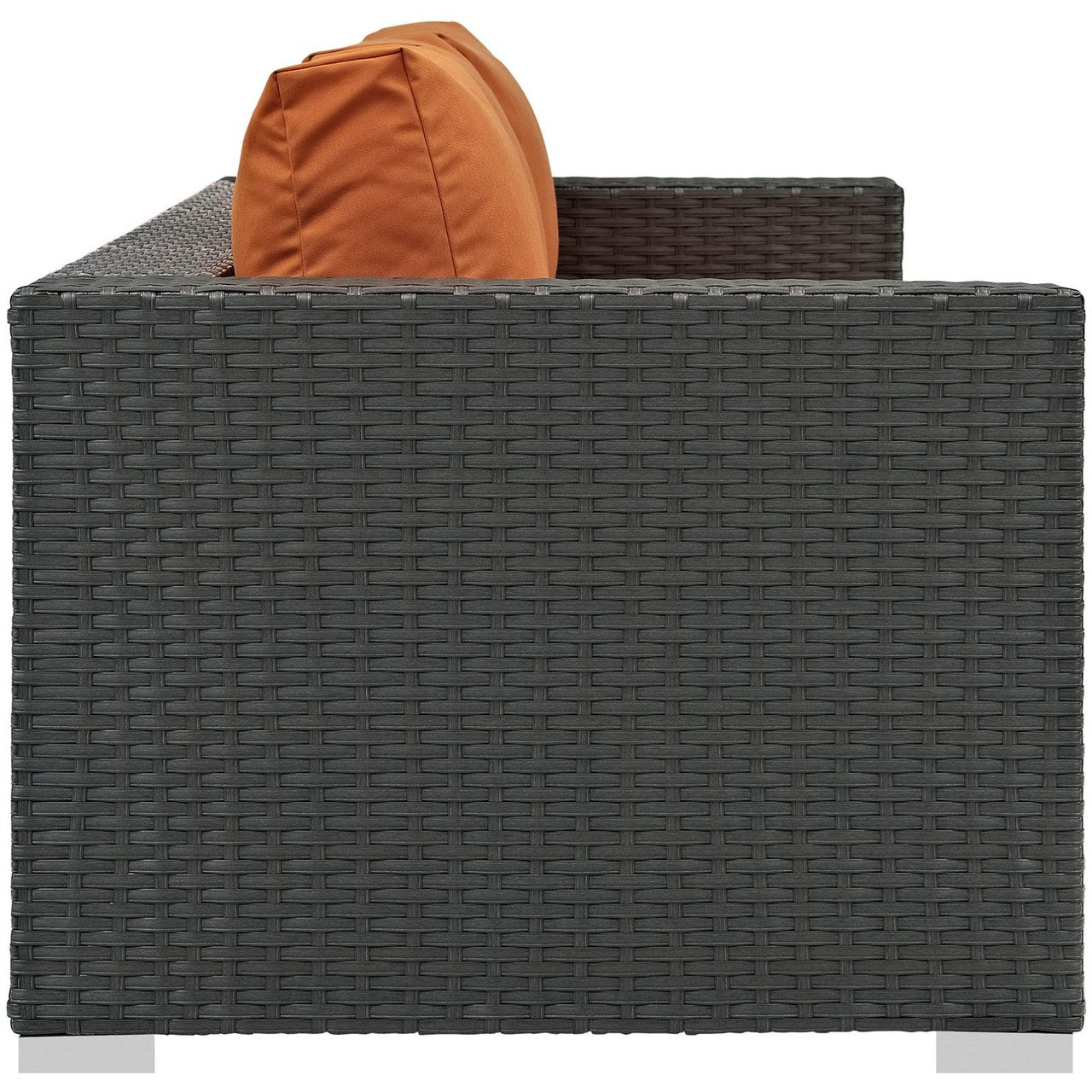 Sojourn Outdoor Patio Sunbrella Sofa, Orange, Rattan 9754
