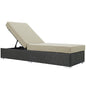 Sojourn Outdoor Patio Sunbrella Chaise Lounge, Beige, Rattan 9758