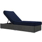 Sojourn Outdoor Patio Sunbrella Chaise Lounge, Navy, Rattan 9759