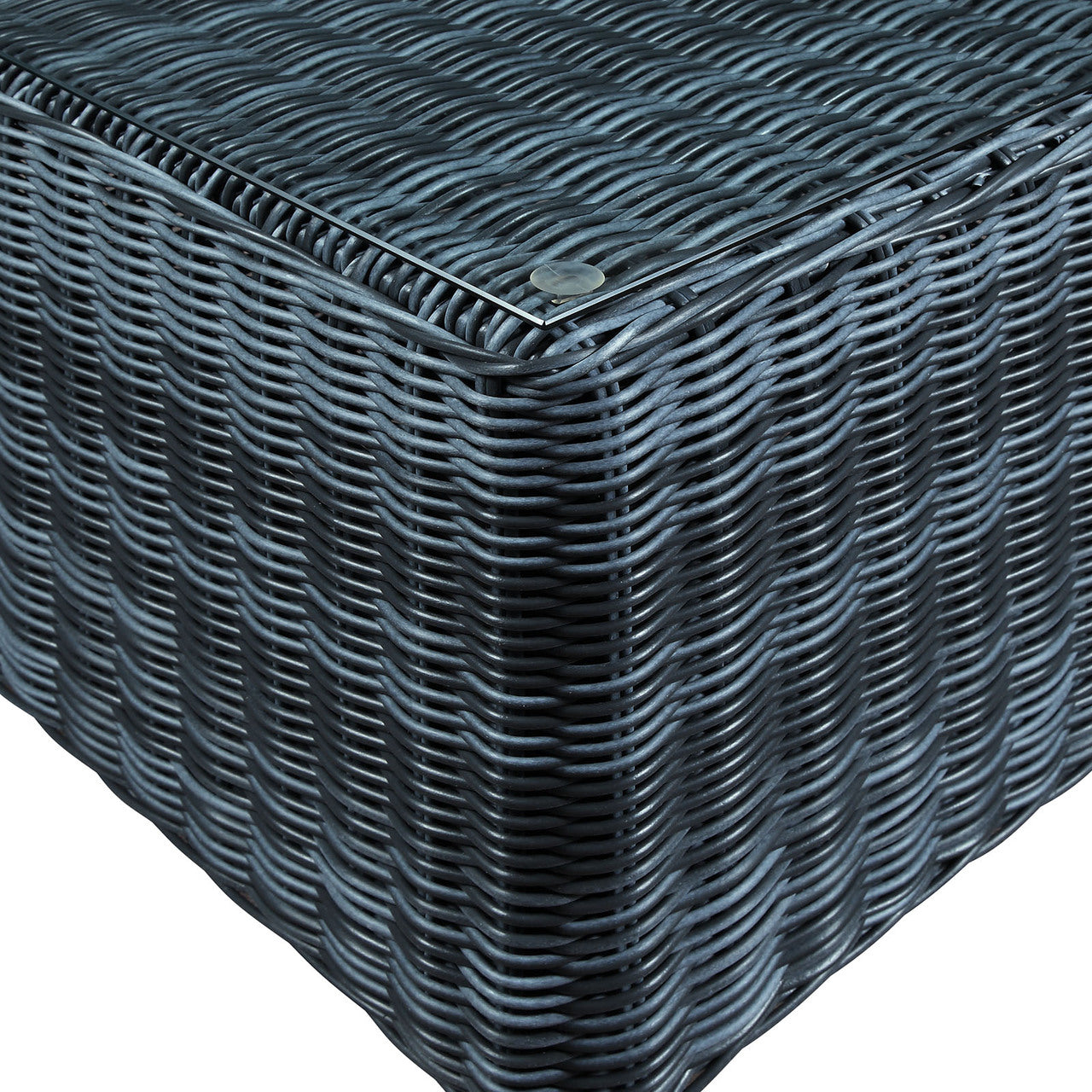 Summon Outdoor Patio Side Table, Grey, Fabric, Synthetic Rattan