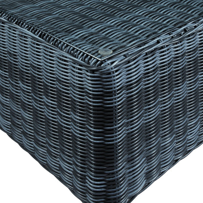 Summon Outdoor Patio Side Table, Grey, Fabric, Synthetic Rattan