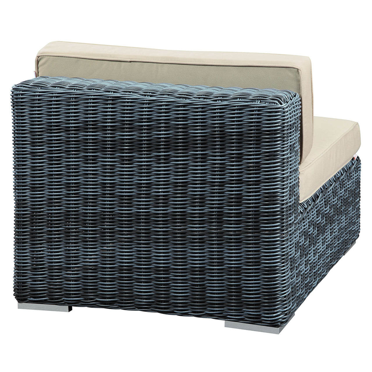 Summon Outdoor Patio Armless, Beige, Fabric, Synthetic Rattan