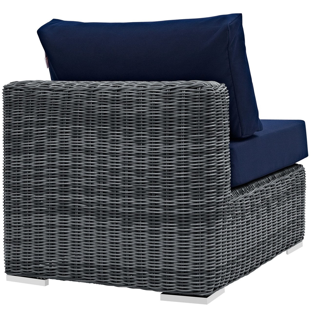 Summon Outdoor Patio Sunbrella Armless, Navy, Rattan 9769