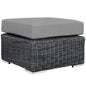Summon Outdoor Patio Sunbrella® Ottoman, Sunbrella Rattan Wicker, Grey Gray 13362